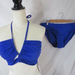 Kona Sol Shade & Shore 2 Piece Bikini Royal Blue Size Large NWT